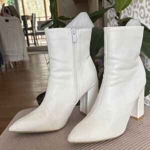 Elegant White Ankle Boots